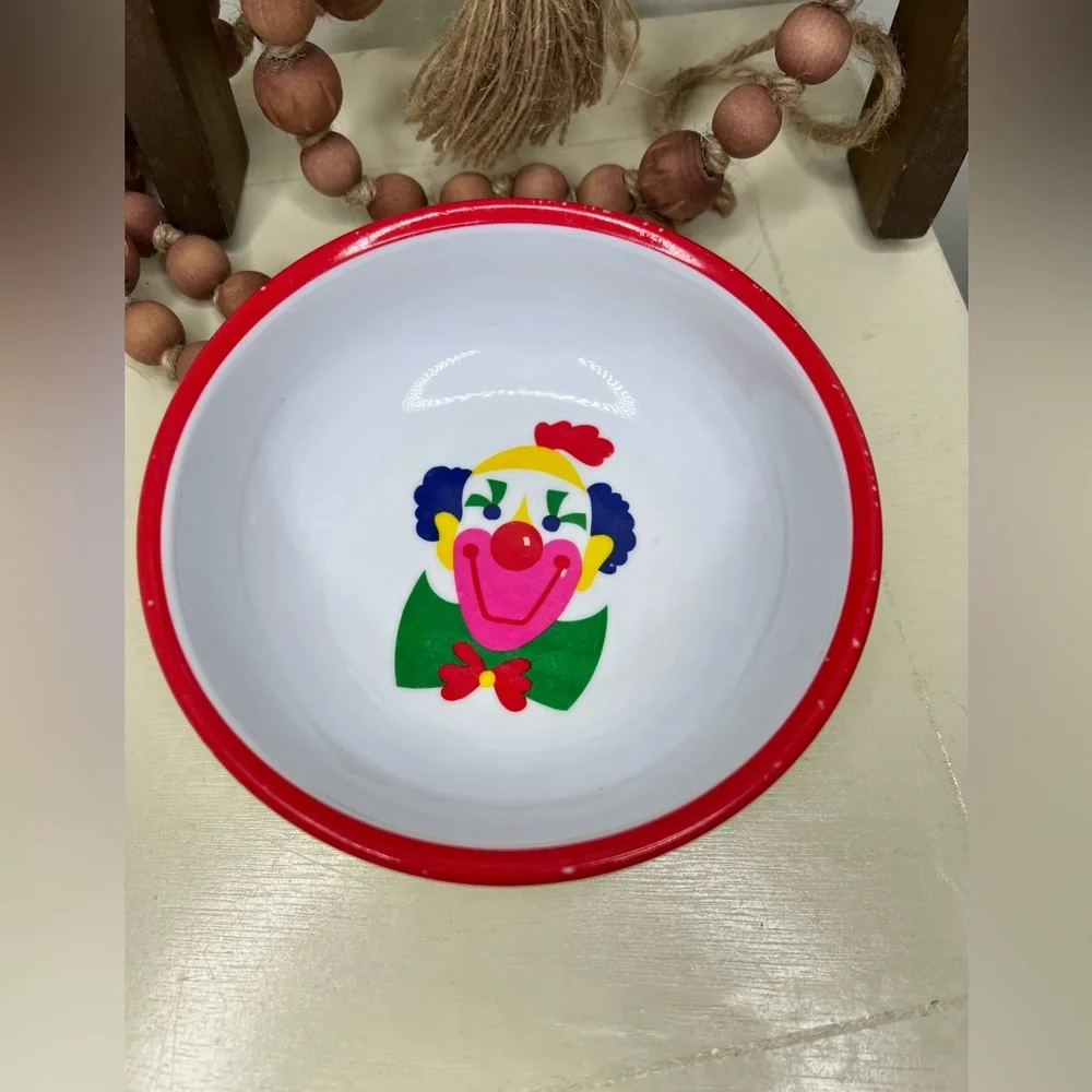 VINTAGE Small Fry Originals K-5 Clown Bowl Taiwan Plastic Collectible Bo…